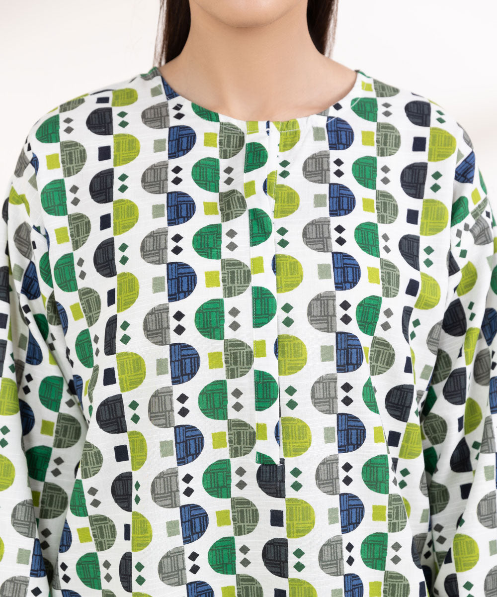 Women's Pret Light Khaddar Printed Multi Boxy Shirt