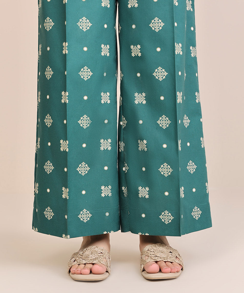 Women's Pret Cambric Green Printed Culottes