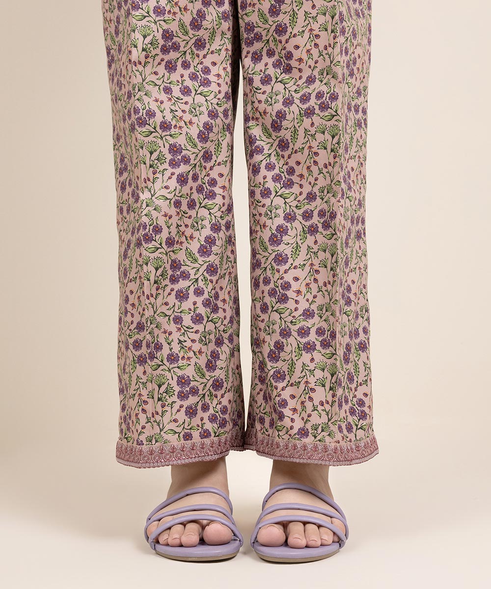 Women's Pret Cambric Embroidered Multi Straight Pants