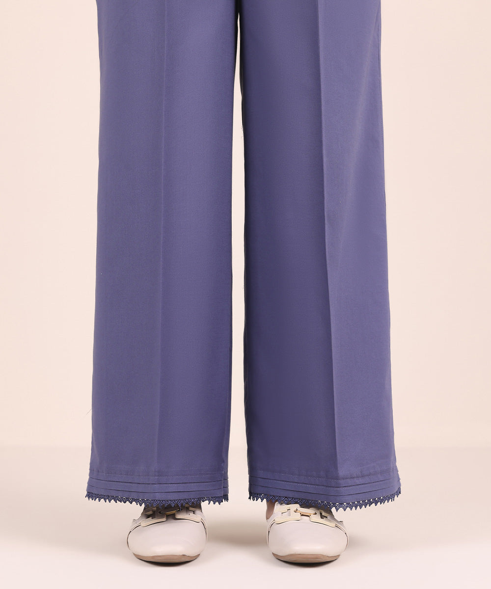 Women's Pret Cambric Blue Solid Culottes