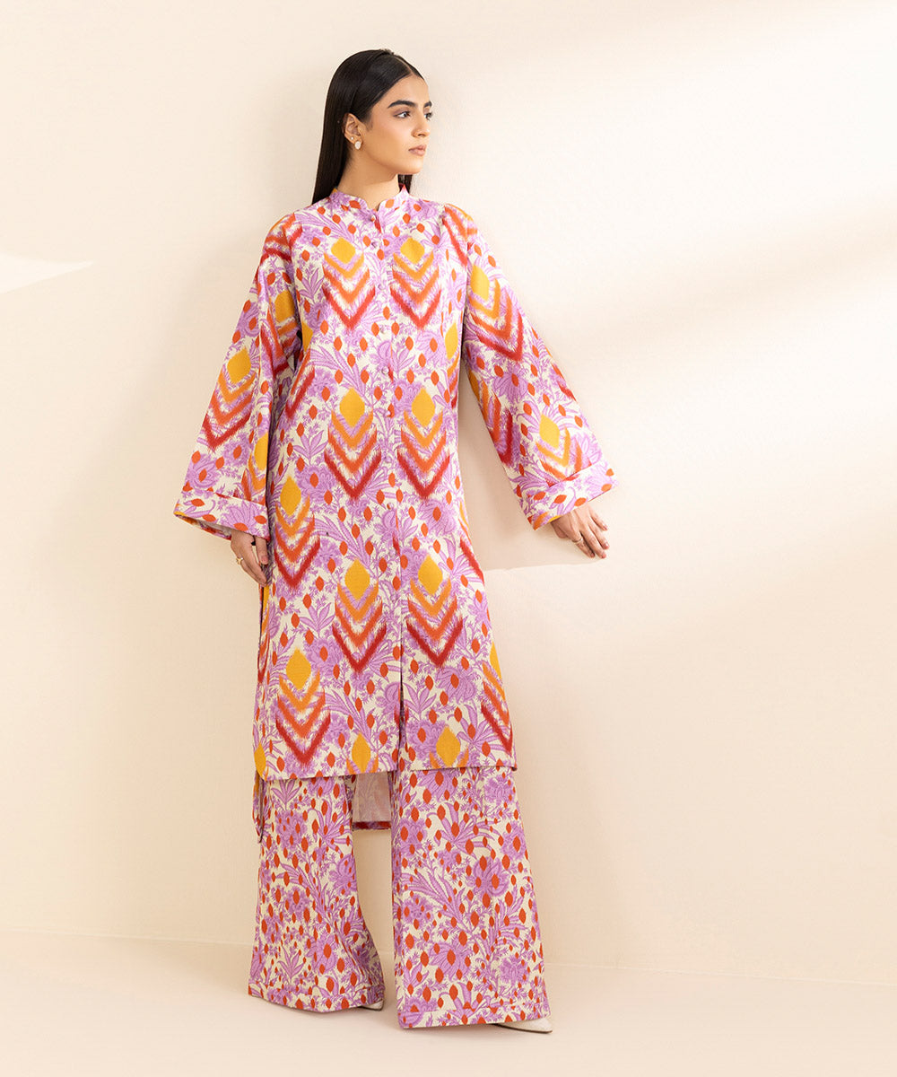 Women's Unstitched Khaddar Printed Multi 2 Piece Suit