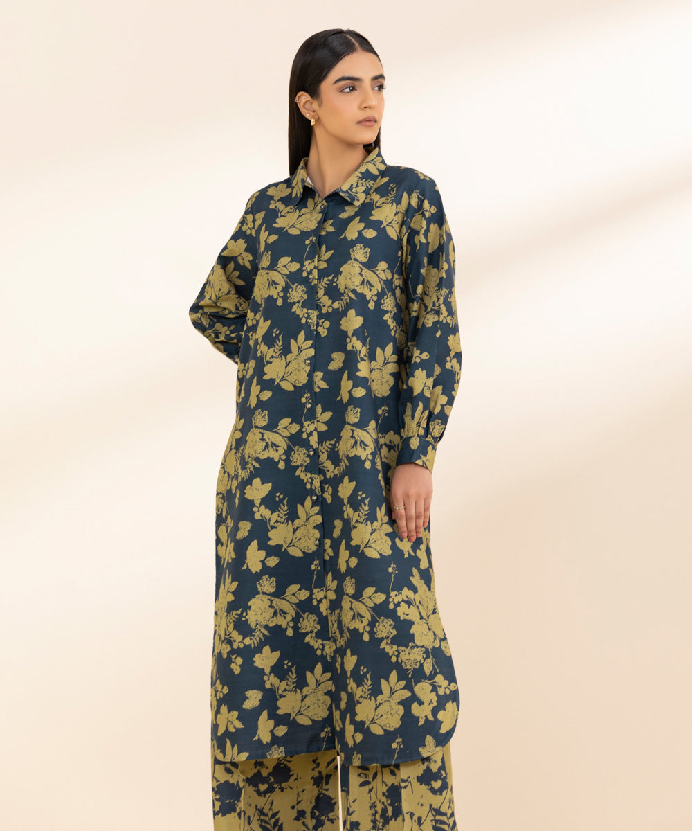 Women's Unstitched Khaddar Printed Multi 2 Piece Suit