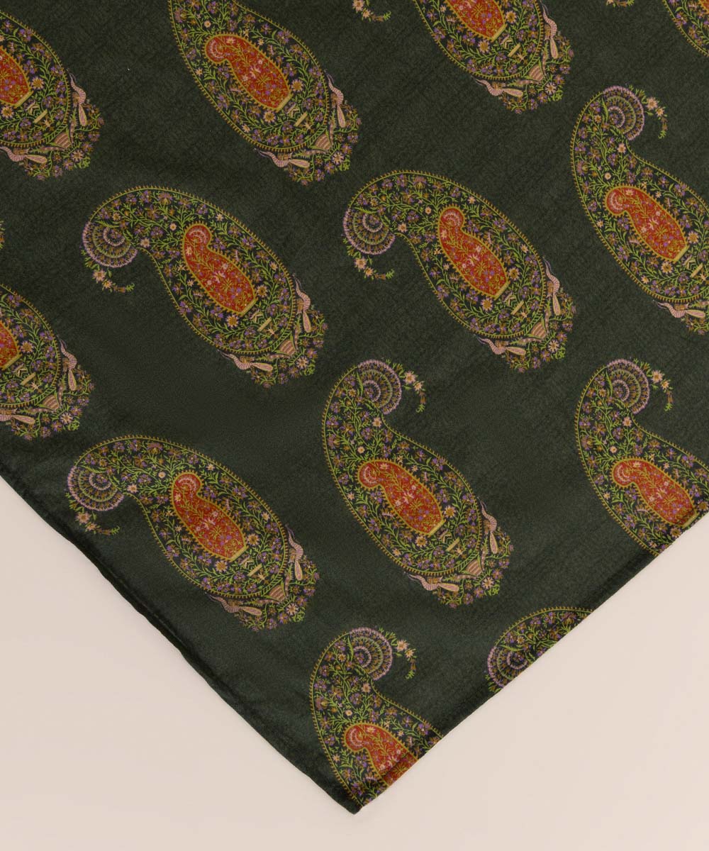 Textured Voile Green Printed Dupatta