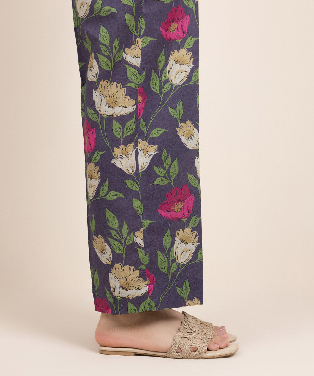 Women's Pret Cambric Printed Multi Straight Pants