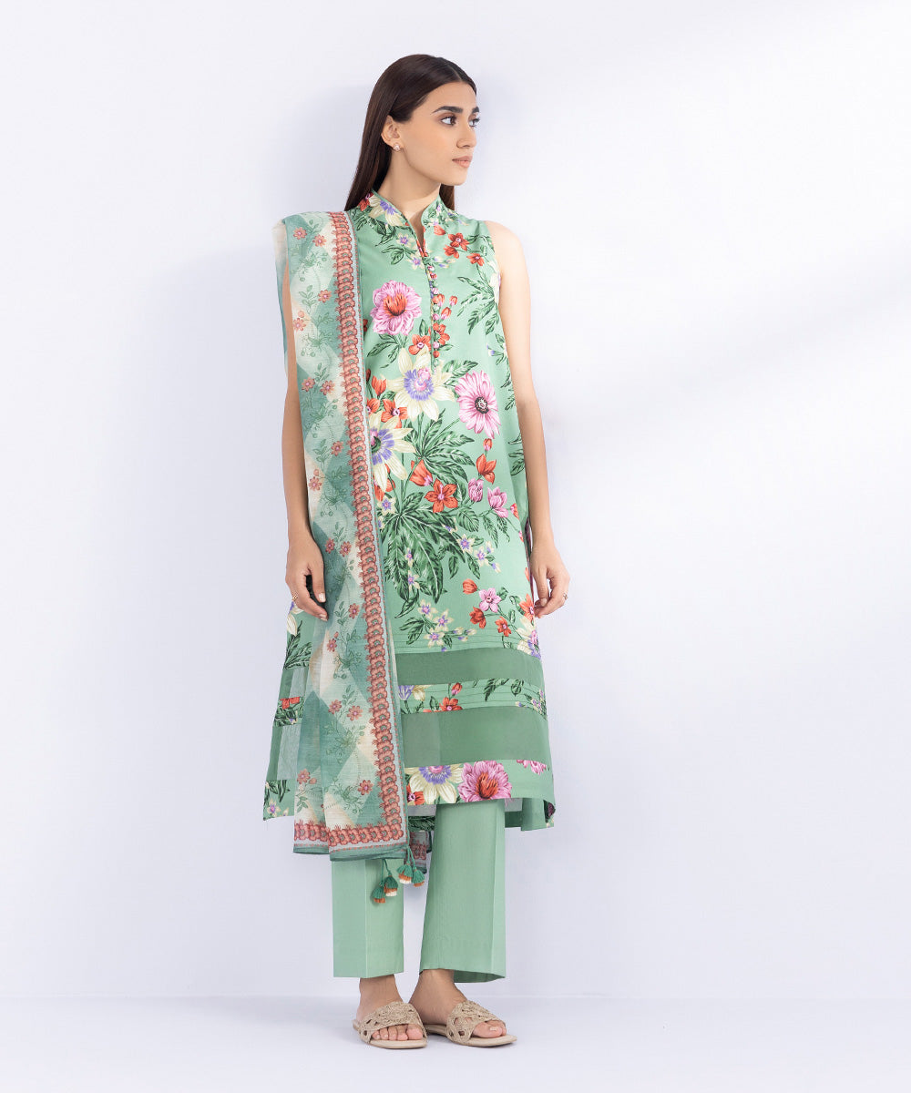 Women's Unstitched 3 Piece Embroidered Cambric Suit