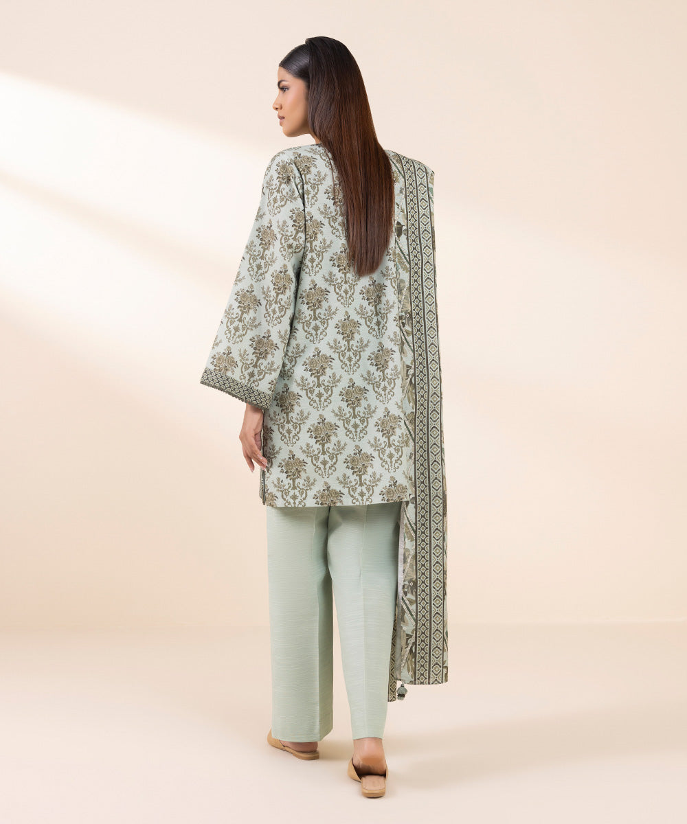 Women's Unstitched Printed Light Khaddar Three Piece Suit