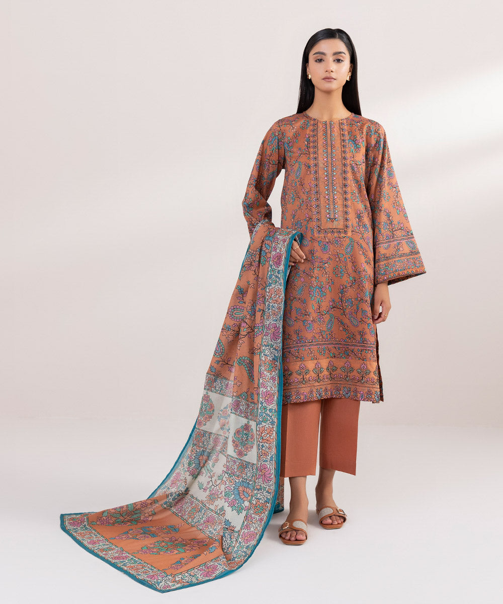 Voile Multi Printed Dupatta