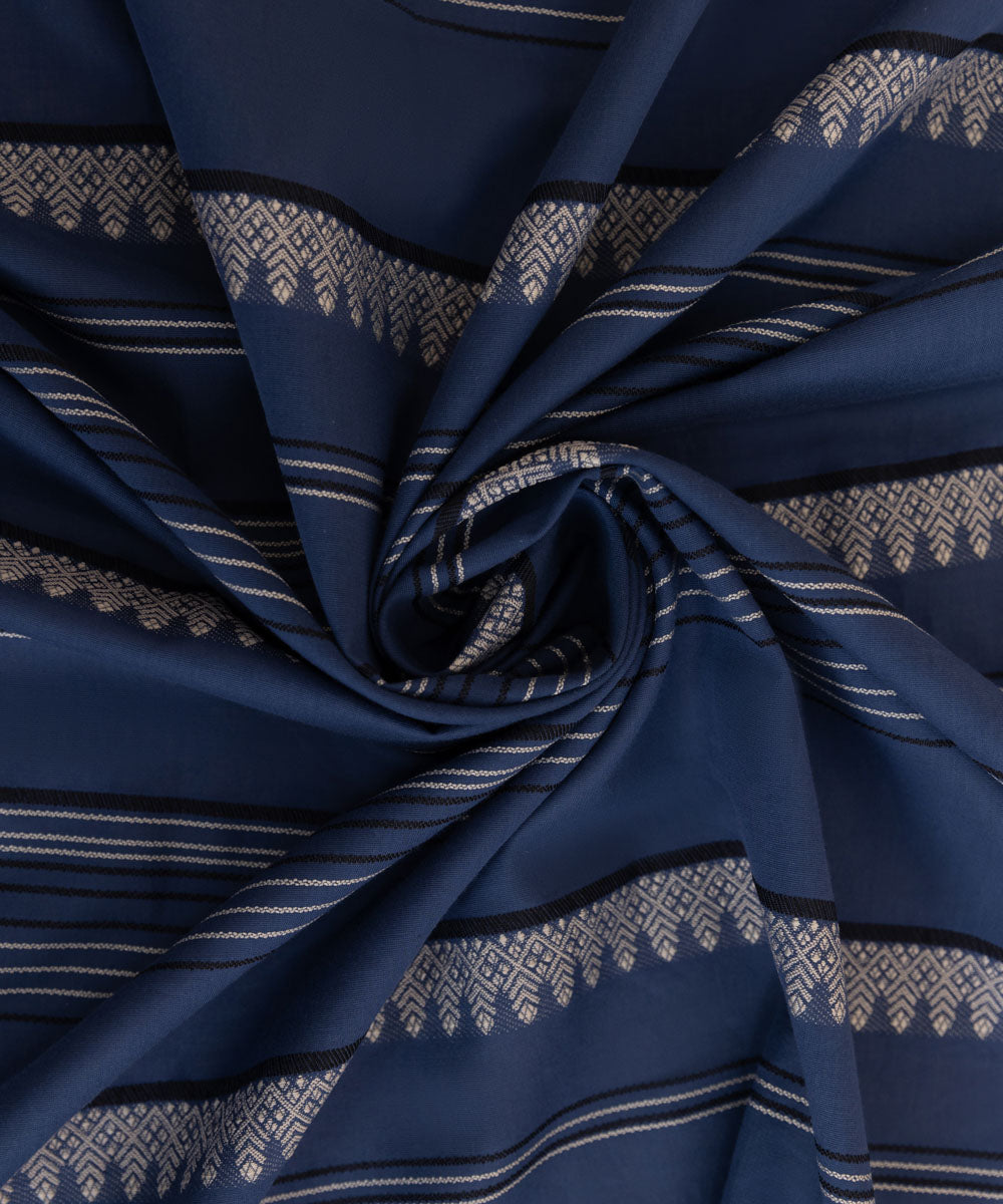 Extra Weft Jacquard Blue Solid Dupatta