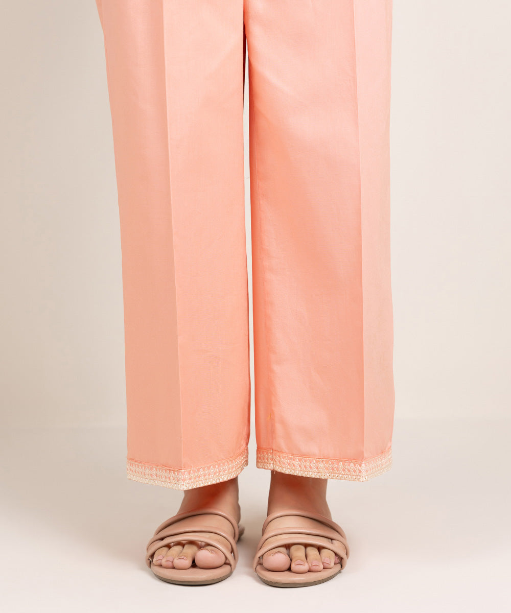 Women's Pret Cambric Embroidered Pink Culottes