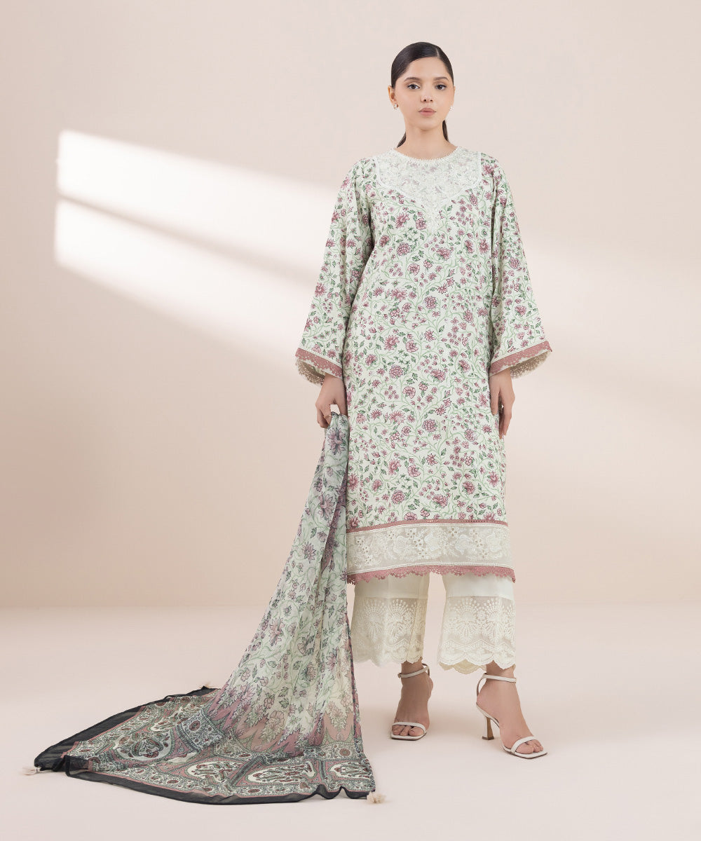 Blended Chiffon Multi Printed Dupatta