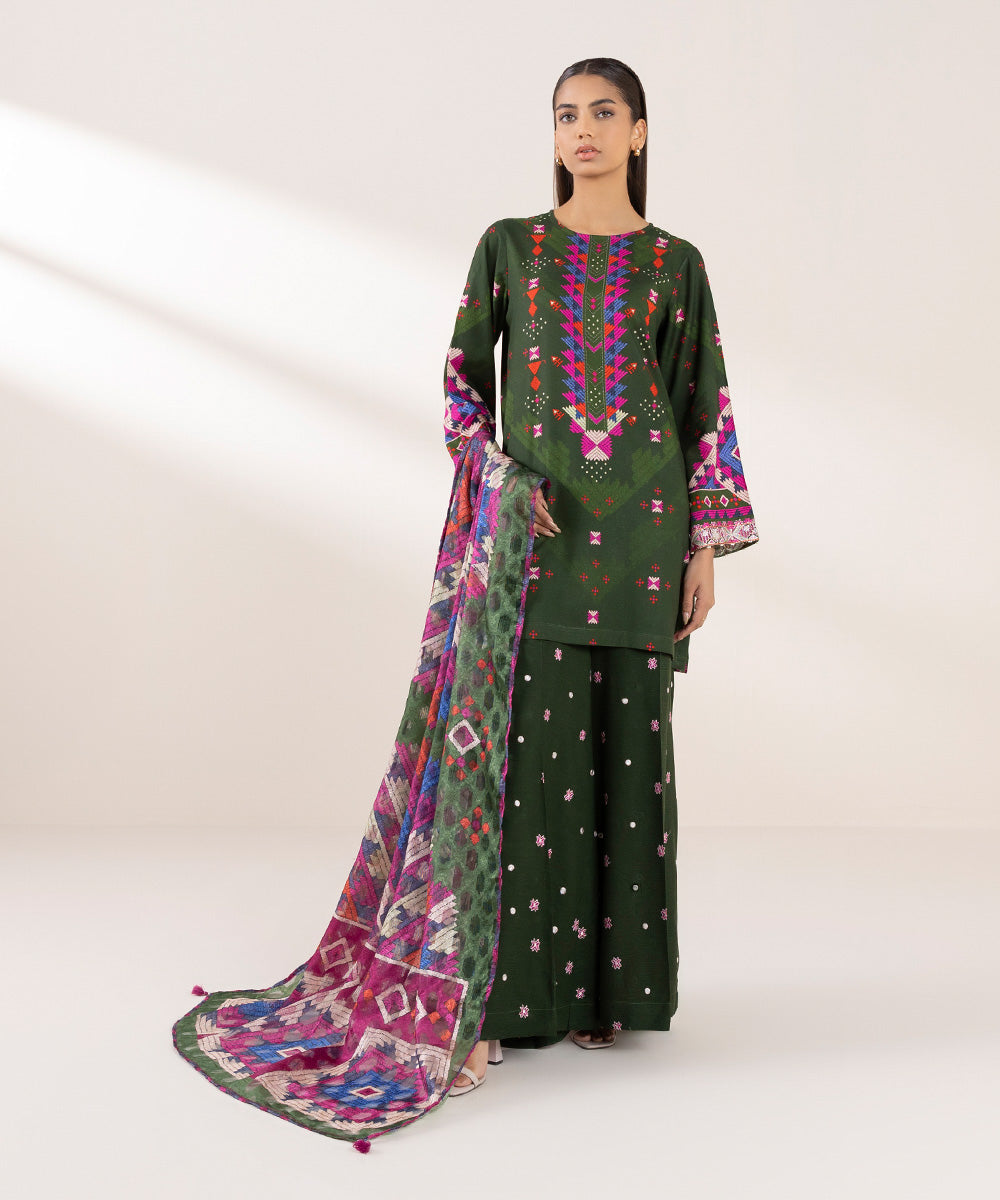 Brochea Jacquard Multi Printed Dupatta