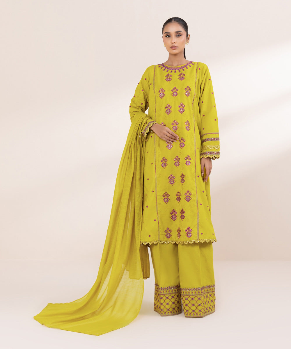 Manar Yellow Solid Dupatta