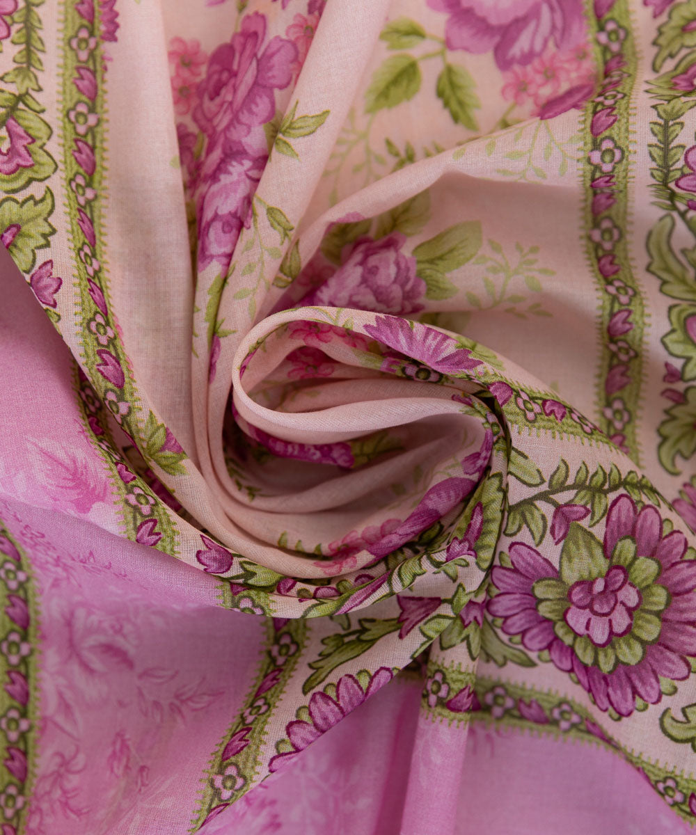 Voile Pink Printed Dupatta