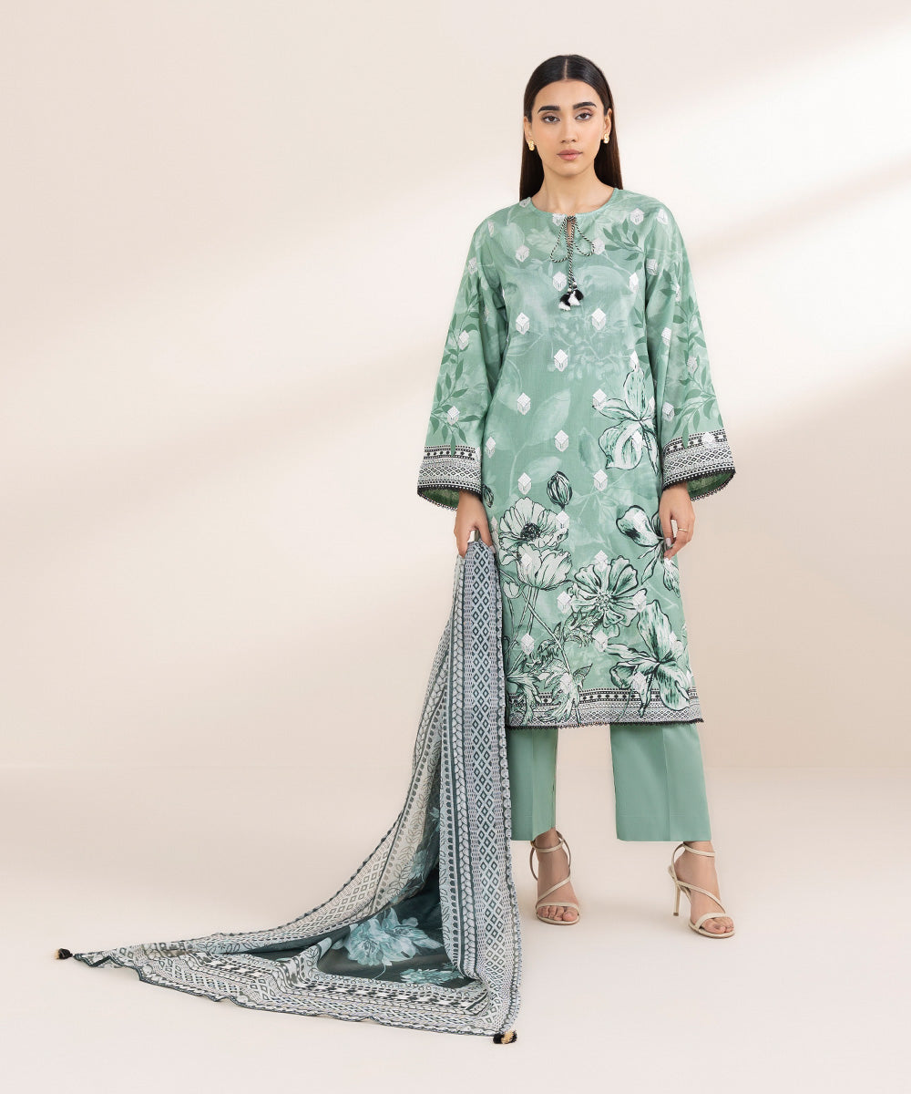 Manaar Green Printed Dupatta