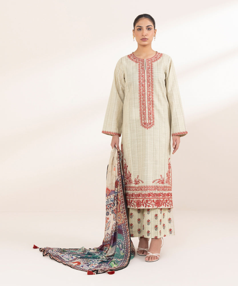 Women's Pret Printed Beige Blended Tissue Dupatta