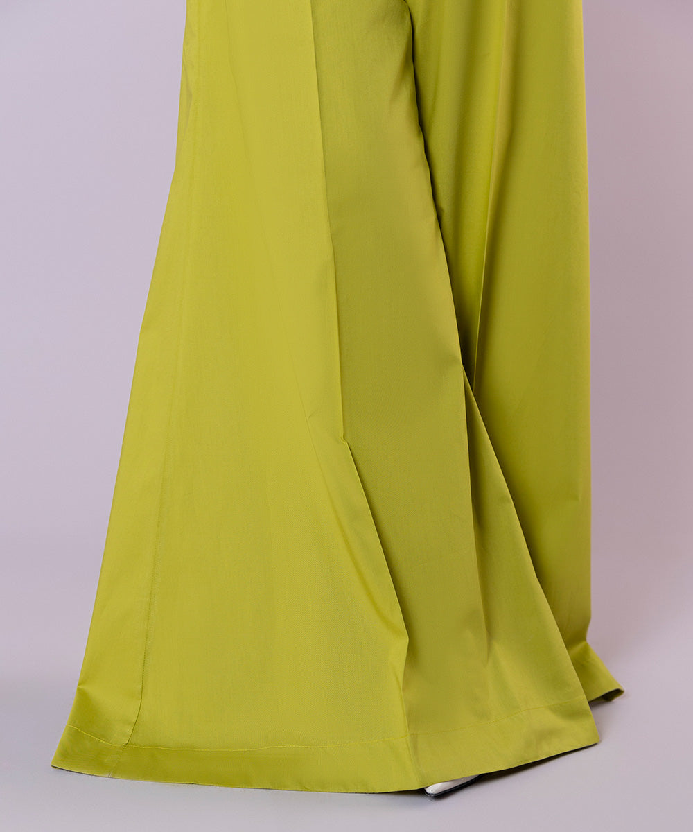 Women's Pret Cotton Dyed Yellow Sharara