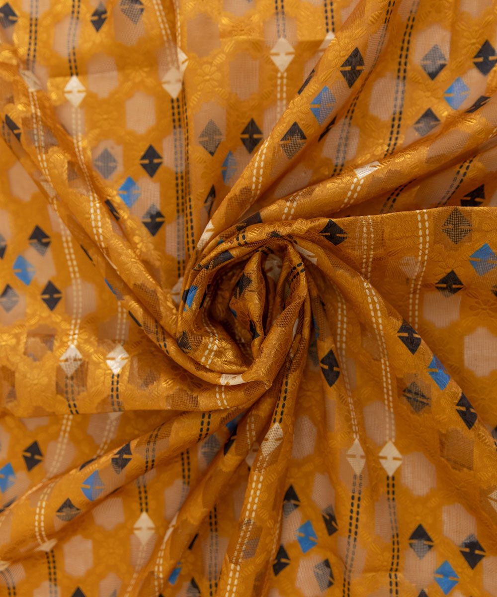 Brochea Jacquard Yellow Printed Dupatta