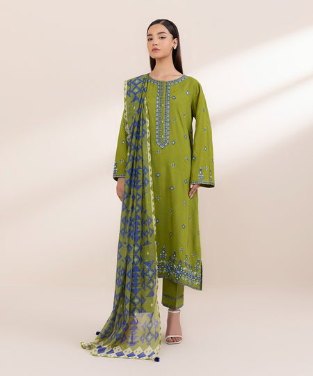 Manar Green Printed Dupatta