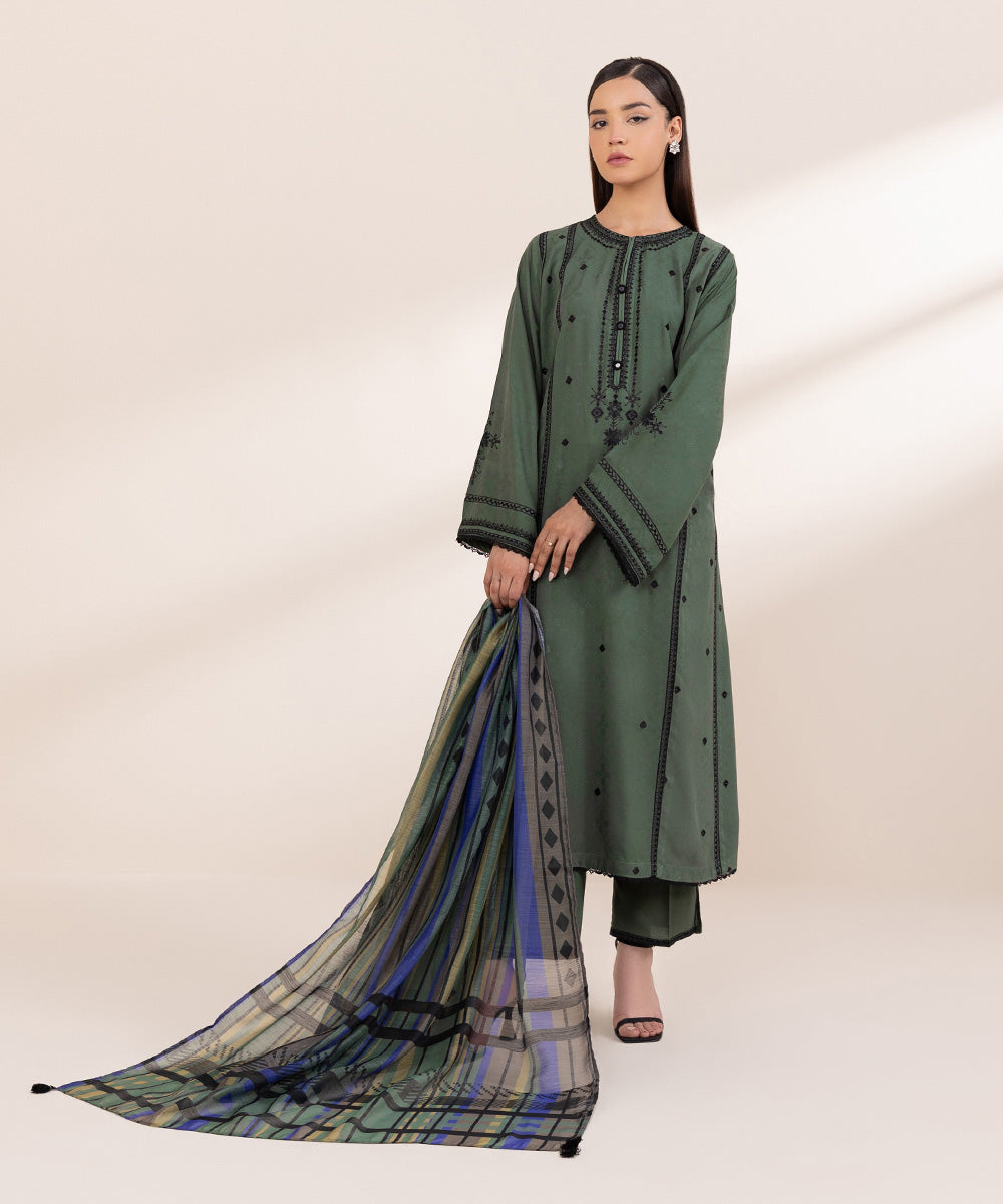 Manar Green Printed Dupatta