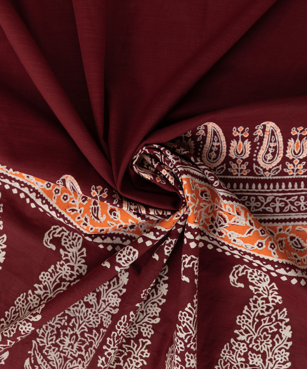 Khaddar Red Printed Dupatta