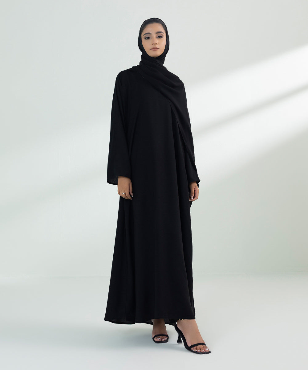 Women's Basic Black Full Length Arabic Abbaya