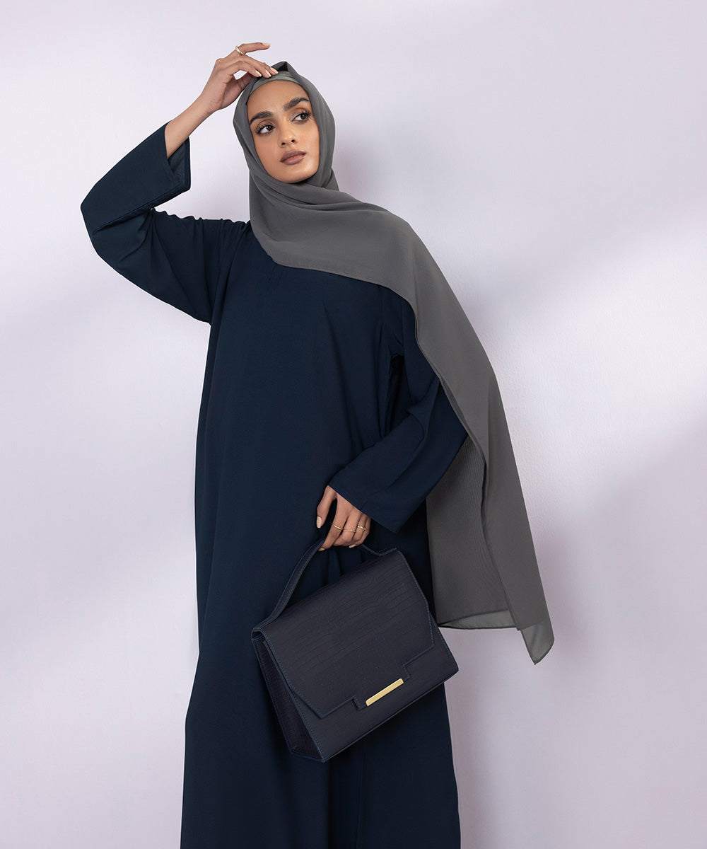 Women's Black Arabic Basic Abaya