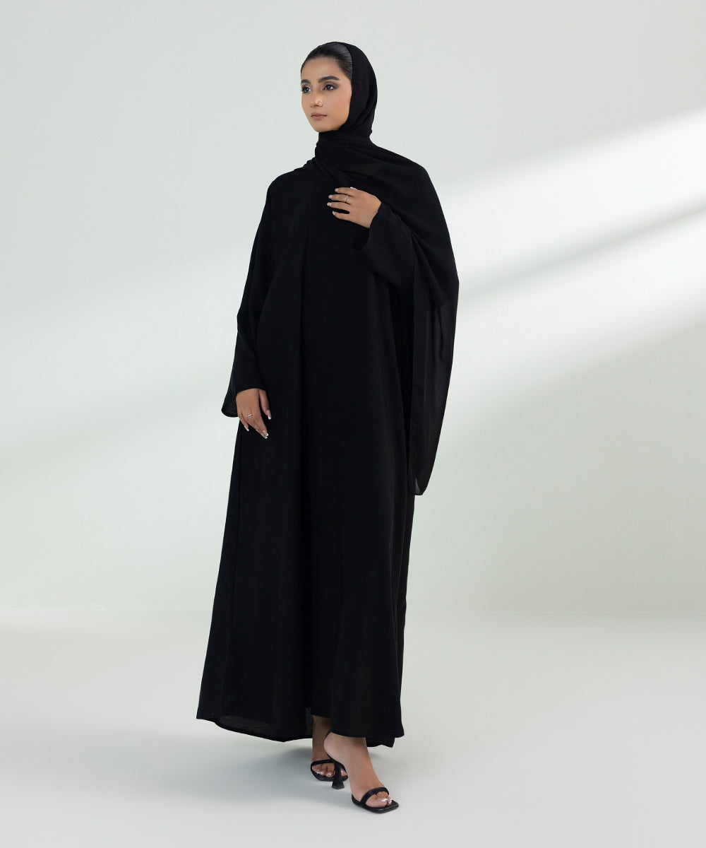 Women's Basic Black Full Length Arabic Abbaya
