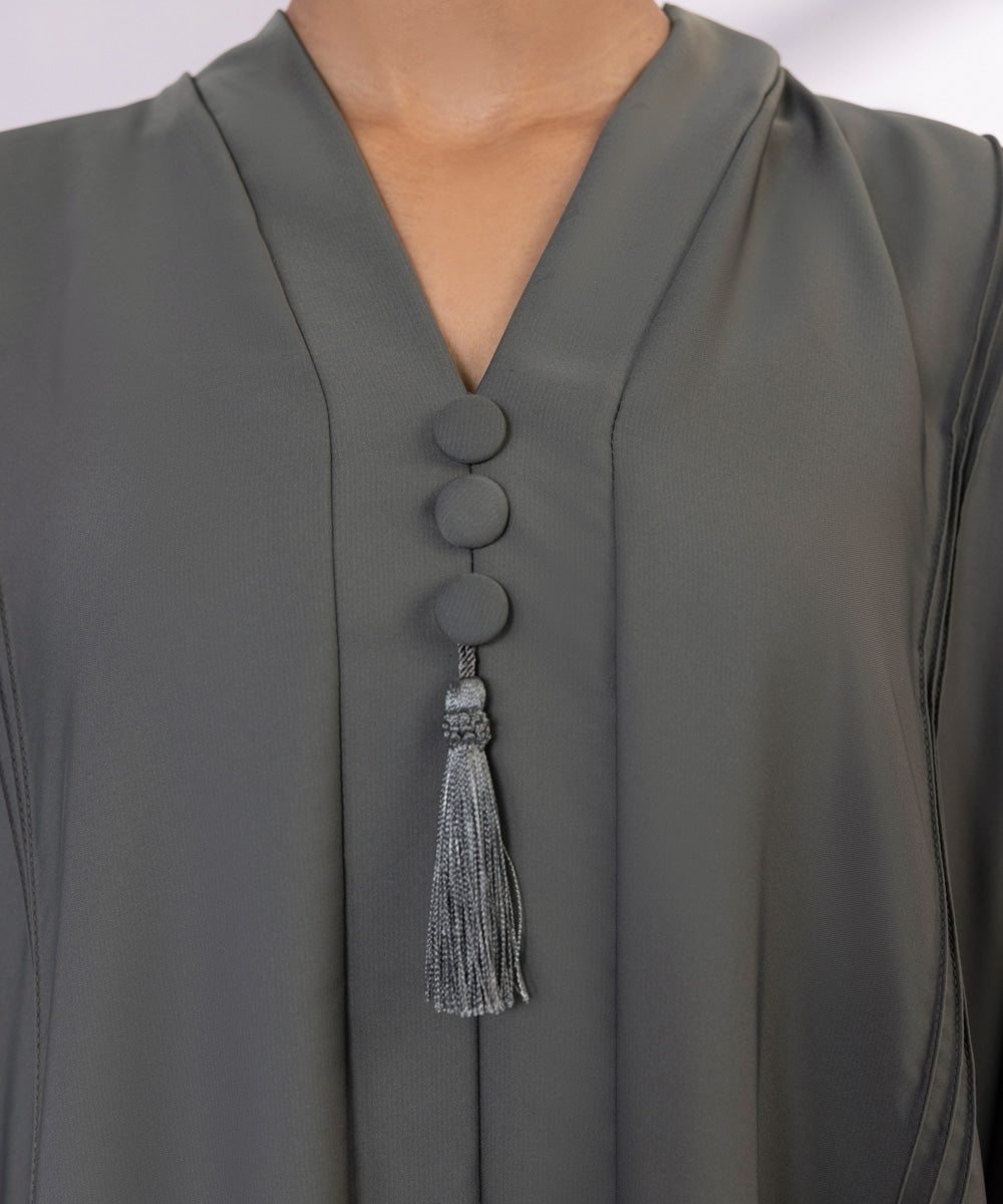 Women's Button Through Grey Nida Abbaya