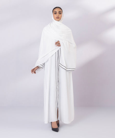 Women's Button Through White  Nida Abbaya