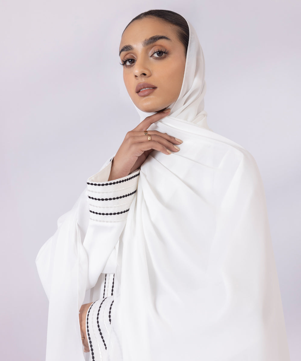 Women's Button Through White  Nida Abbaya