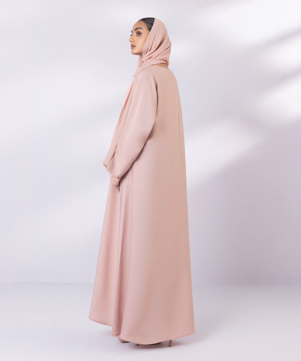 Women's Light Pink Button Through Abbaya Set