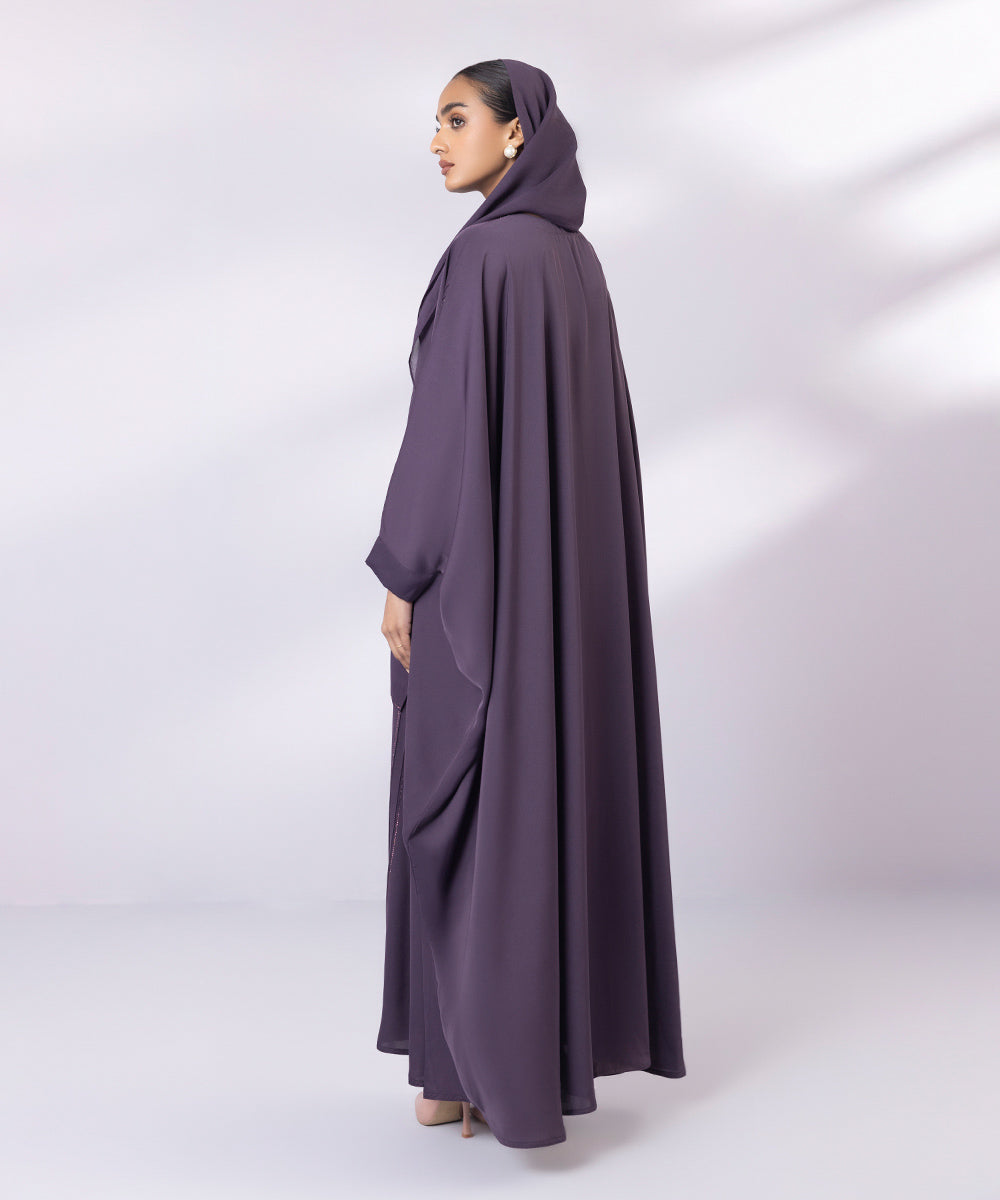 Women's Dark Purple Kaftan Abbaya Set