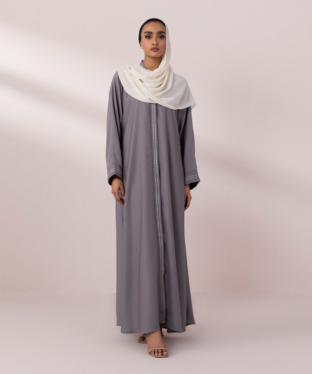 Women's Lilac Nida Button Through Abaya