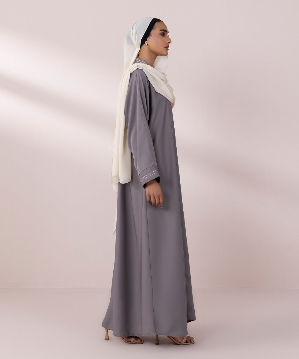 Women's Lilac Nida Button Through Abaya