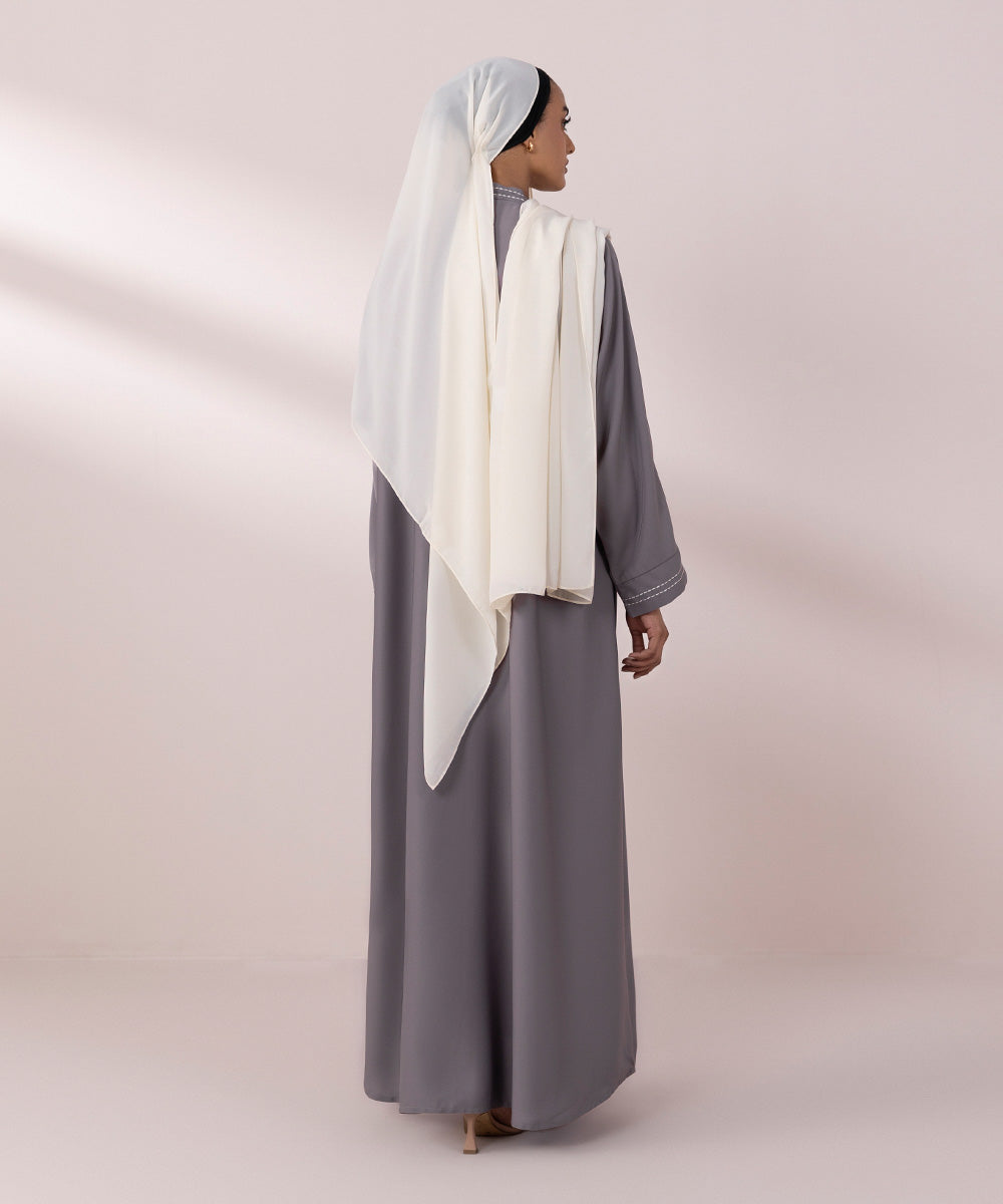 Women's Lilac Nida Button Through Abaya