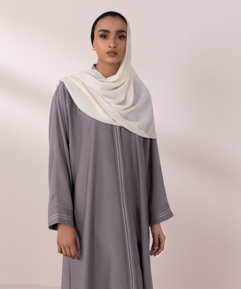 Women's Lilac Nida Button Through Abaya