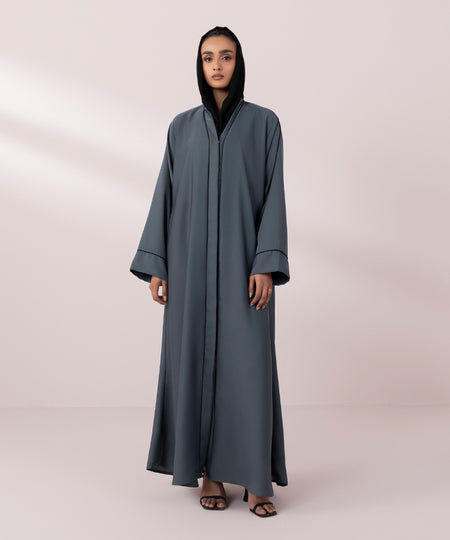 Women's Grey Nida Button Through Abaya