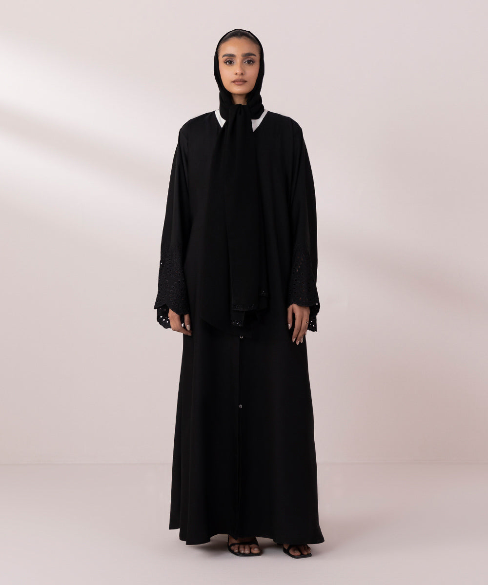 Women's Black Nida Abaya Set