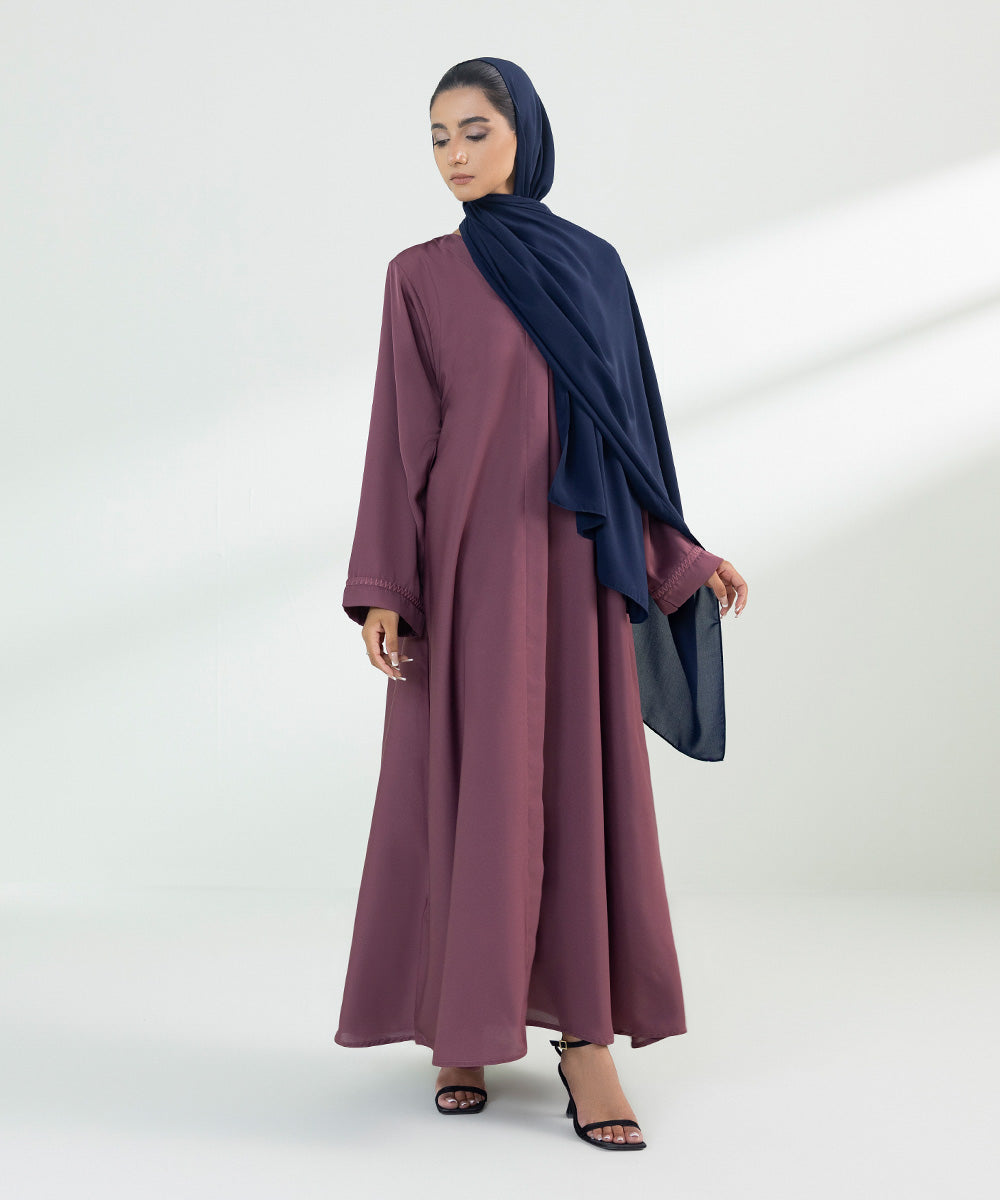 Women's Dust Pink Button Through Abaya 