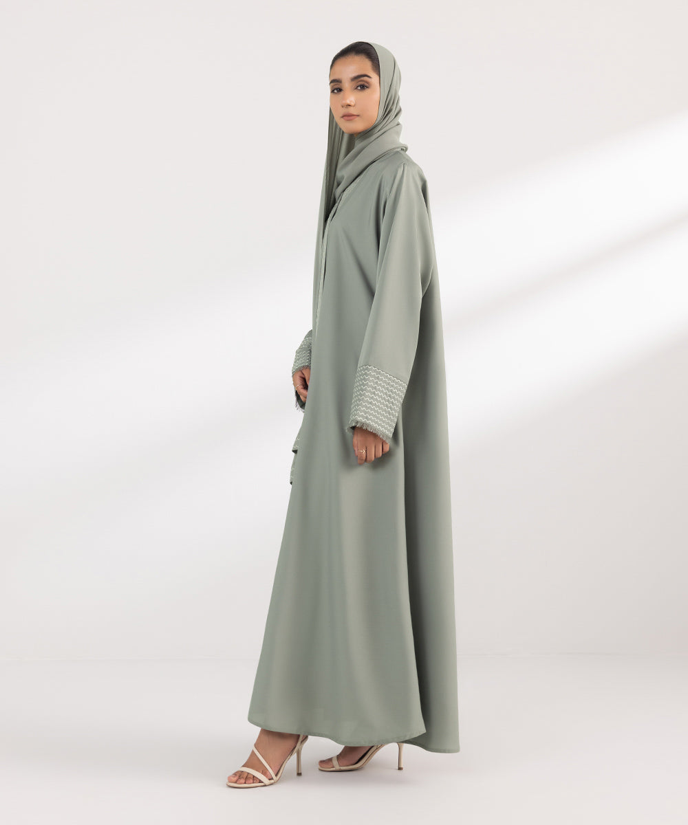 Women's Fashion Light Green Abbaya Set