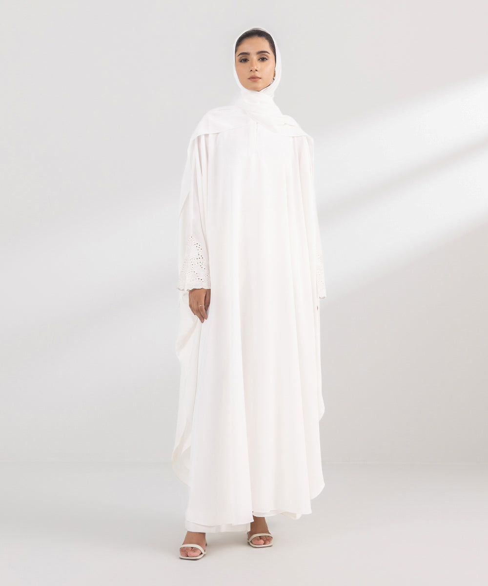 Women's Fashion White Abbaya Set