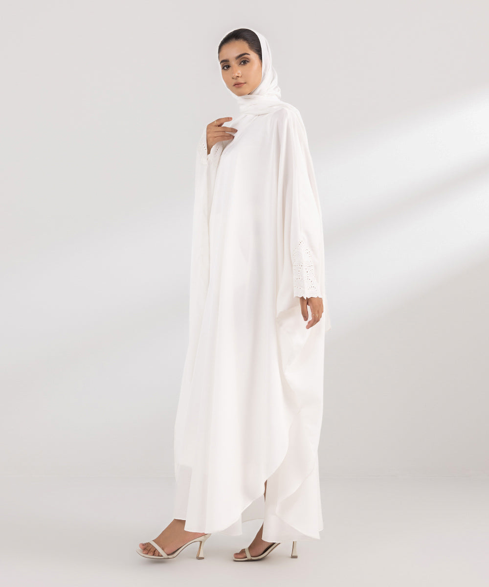 Women's Fashion White Abbaya Set