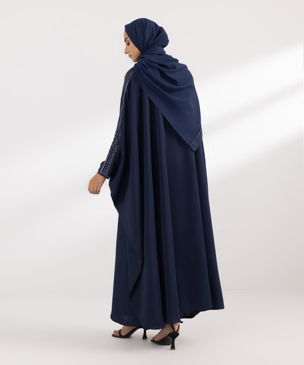 Women's Formal Navy Blue Abbaya Set