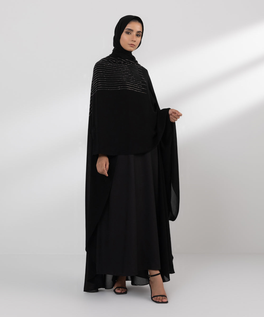 Women's Formal Black Abbaya Set