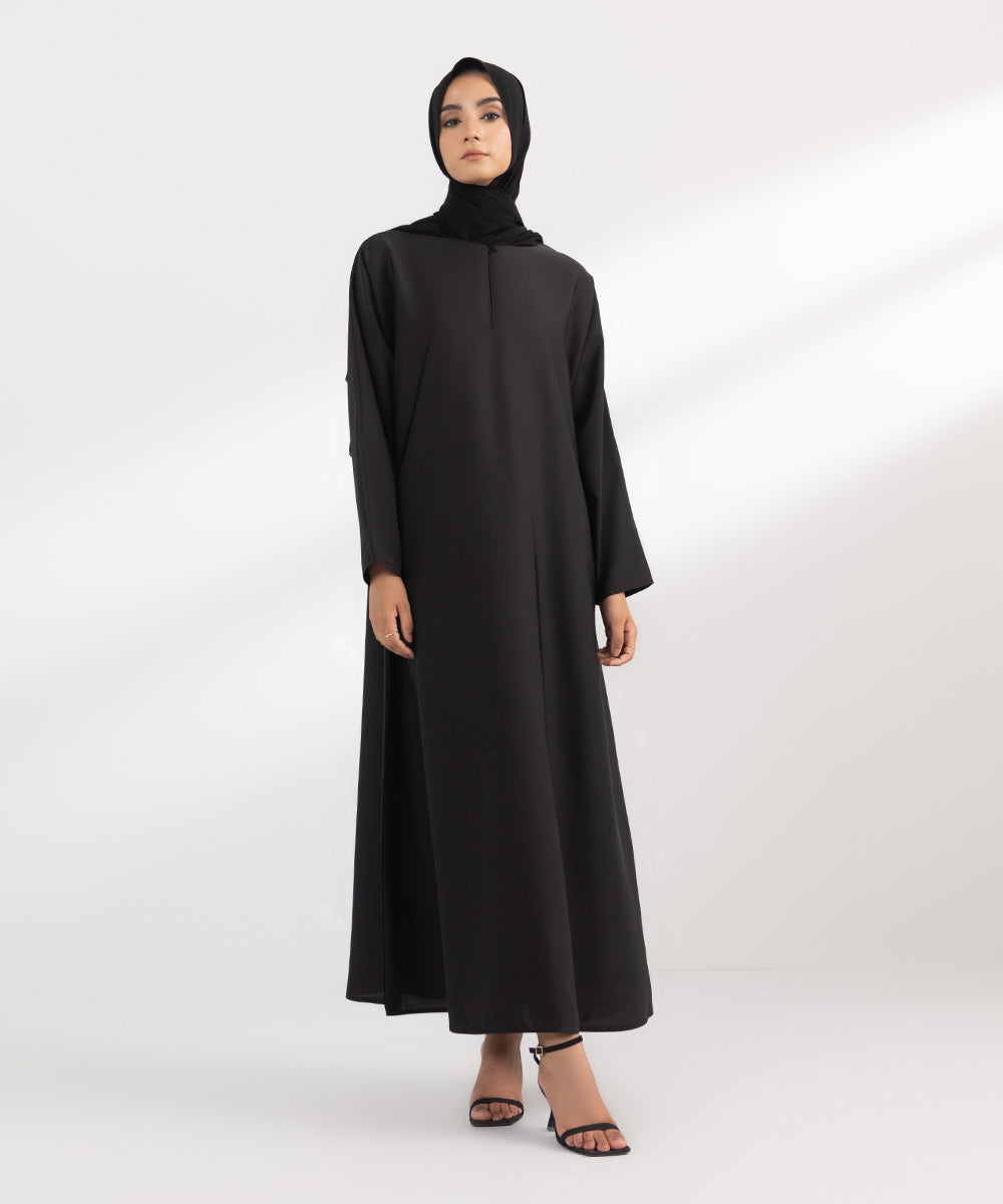 Women's Formal Black Abbaya Set