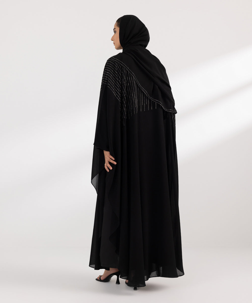 Women's Formal Black Abbaya Set