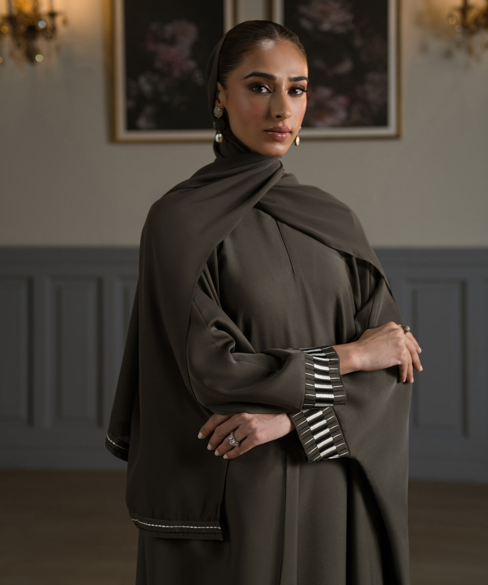 Grey Kaftan Abbaya Set