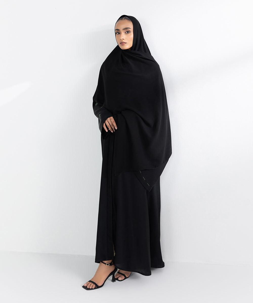 Black Embellished Abbaya Set