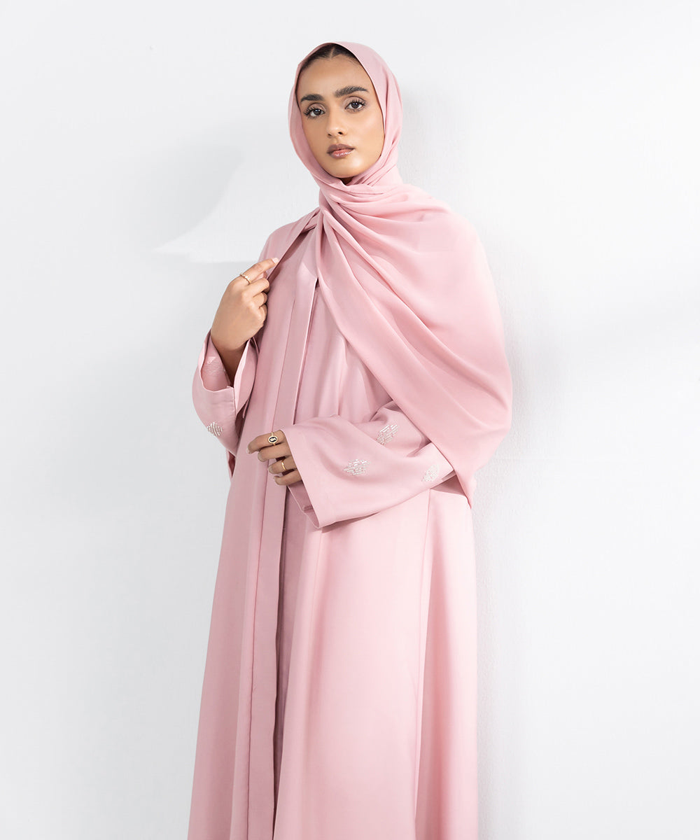 Pink Embellished Abbaya Set