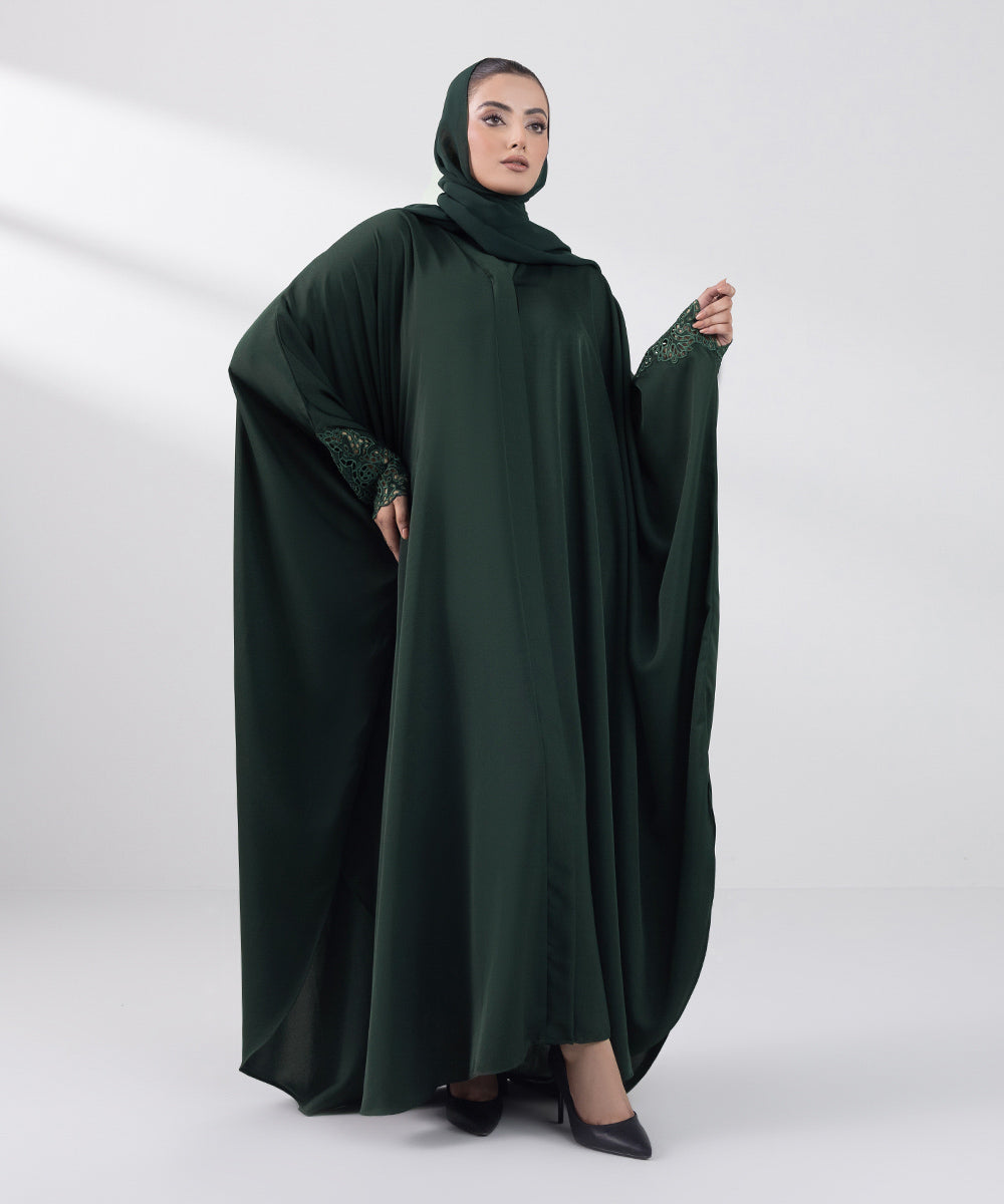 Women's Basic Dark Green Abbaya Set